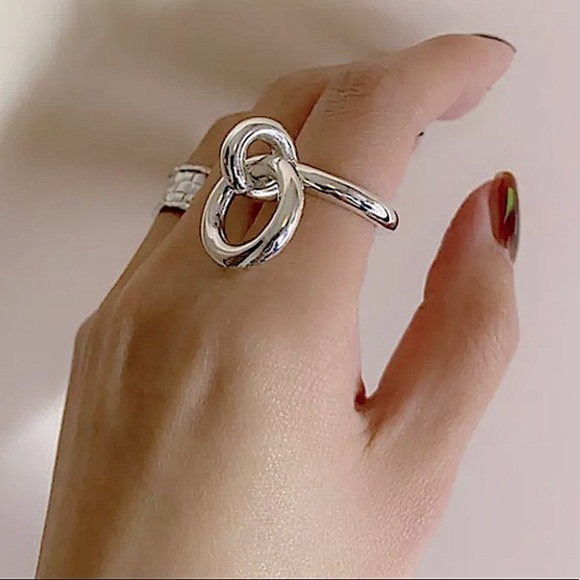 Sterling Silver Ball Drop Bangle Bracelet Ring Set - Picture 13 of 15